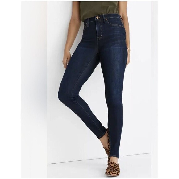 Madewell Jeans 9" High Rise Skinny Tencel Dark Larkspur Wash Size 26 - Picture 1 of 7